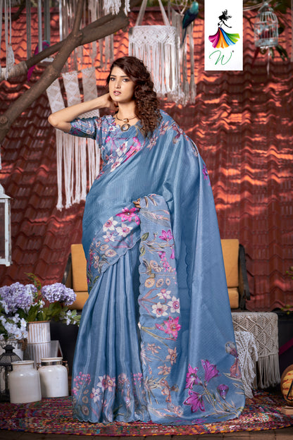 Essence Kota Doriya Digital Floral Print Sari