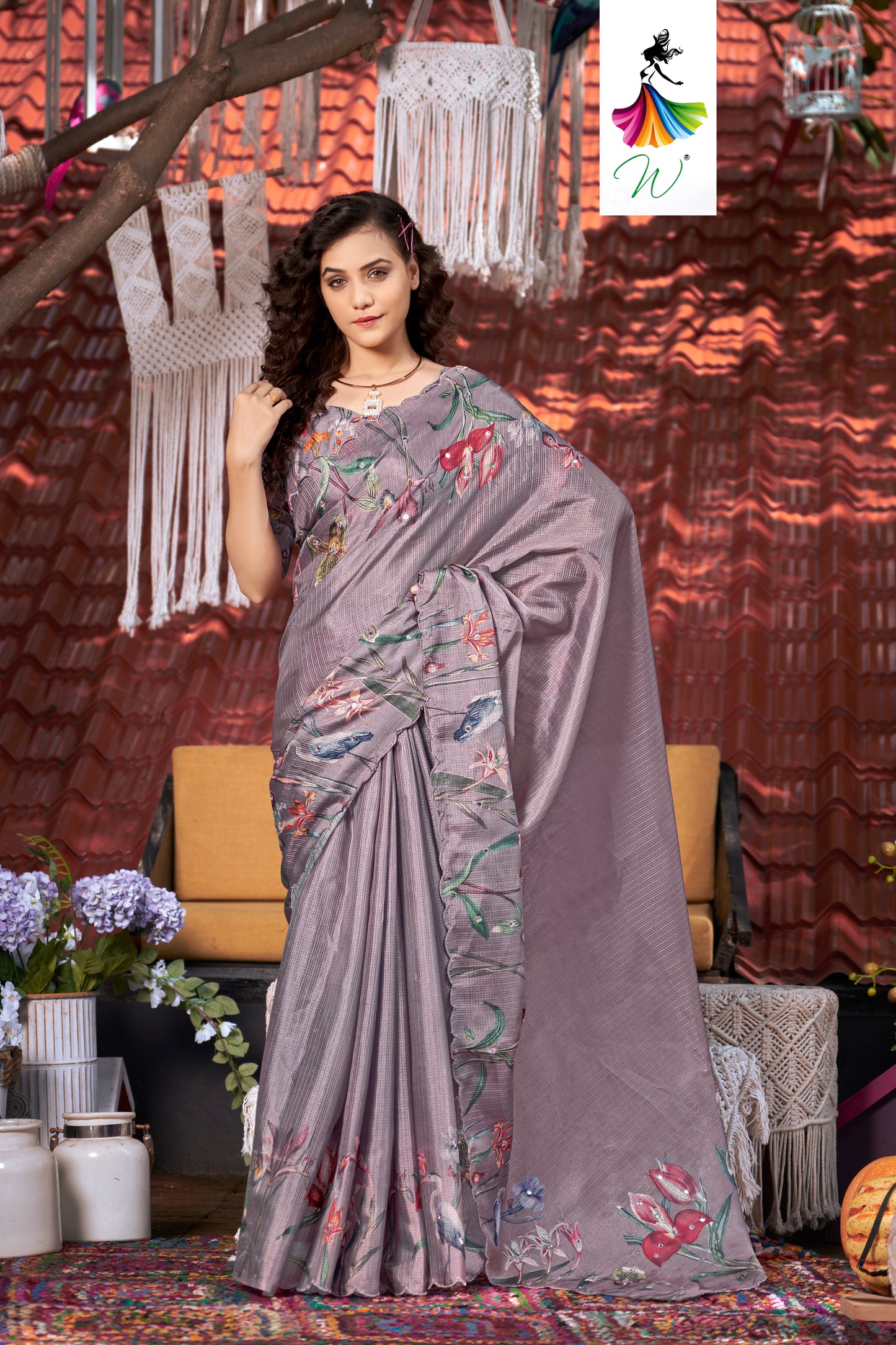 Essence Kota Doriya Digital Floral Print Sari