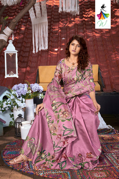 Essence Kota Doriya Digital Floral Print Sari